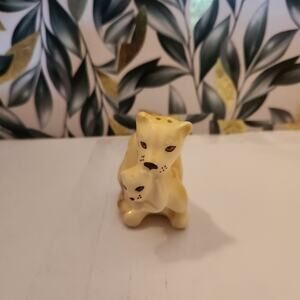 Vintage Porcelain single shaker  Lioness and Cub